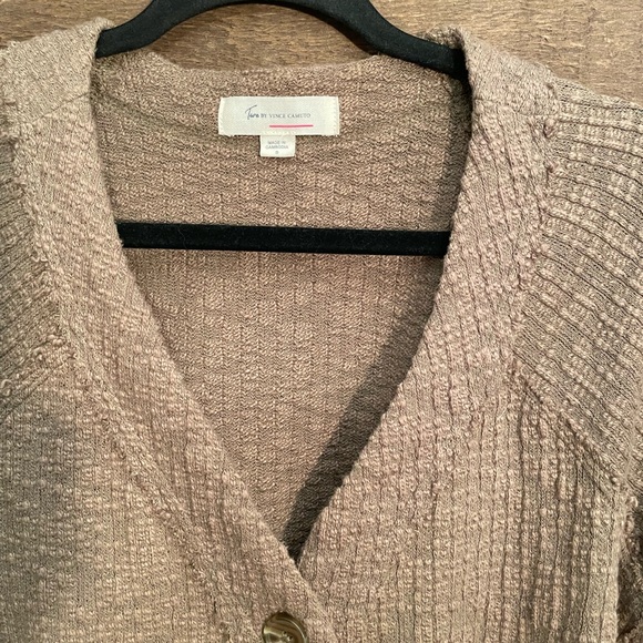 Vince Camuto Taupe Textured Cardigan - Picture 5 of 7